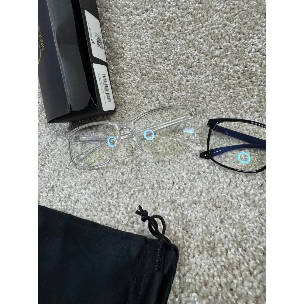 Oilway Blue Light Blocking Glasses Set 2 Pairs Clear and Black Square Frames